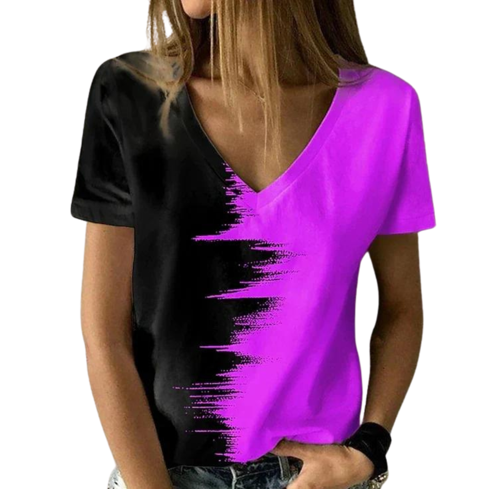 Betty - T-Shirt Mit V-Ausschnitt Und Kurzen Ärmeln