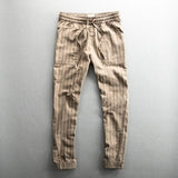 Elegante Herren Leinen-Hose mit feinem Nadelstreifen-Muster