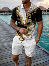 Elegantes Herren Freizeit Set mit farbenfrohem Aufdruck