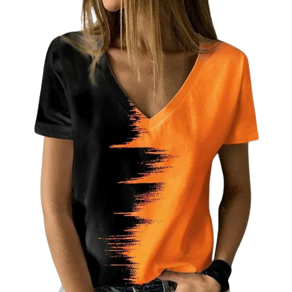 Betty - T-Shirt Mit V-Ausschnitt Und Kurzen Ärmeln