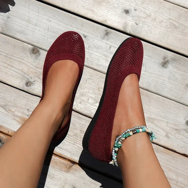 2024 Women's Flats Shoes Spring and Autumn New Fashion Round Toe Shallow Shoes Comfortable Breathable Mesh Casual Barefoot Shoes