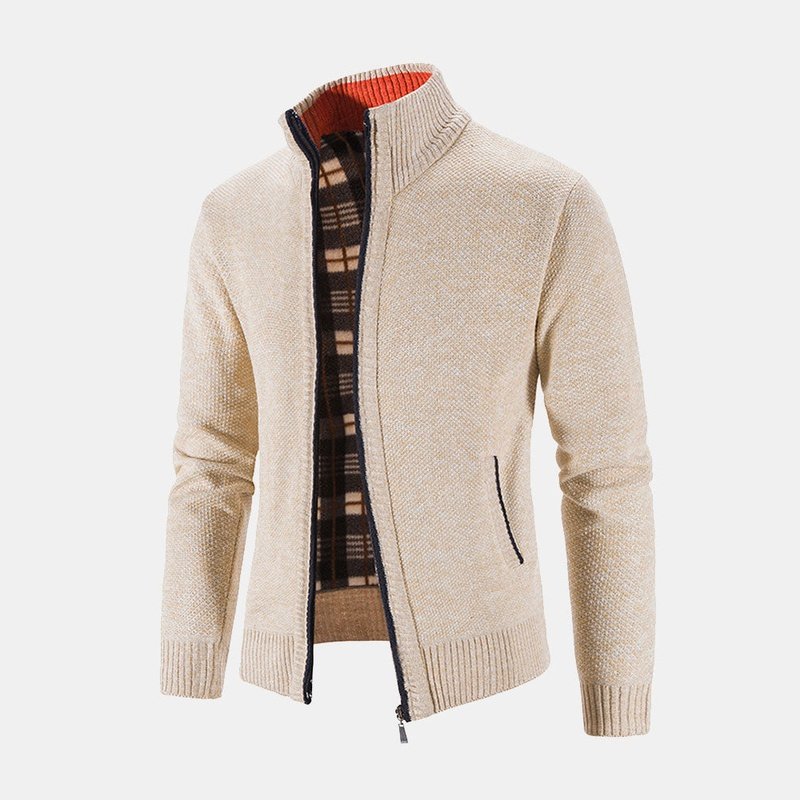 Ralf - Elegante Strickjacke gefüttert