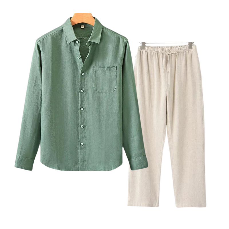 Herren Leinen Set im Old Money Stil, klassisch und stilvoll