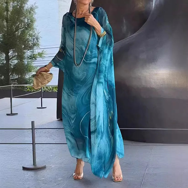GLORIA - MARMORIERTES ELEGANTES KLEID