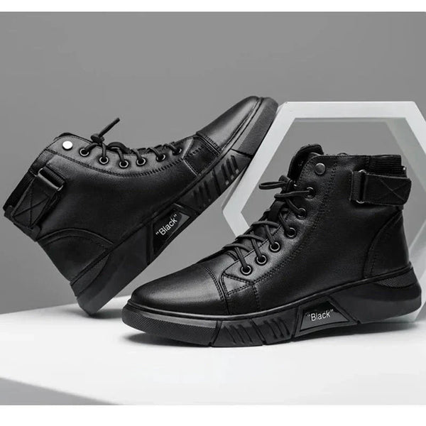 Elegante Herren-Lederstiefel in Schwarz