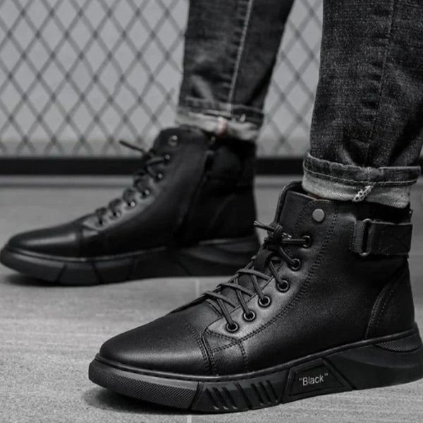 Elegante Herren-Lederstiefel in Schwarz