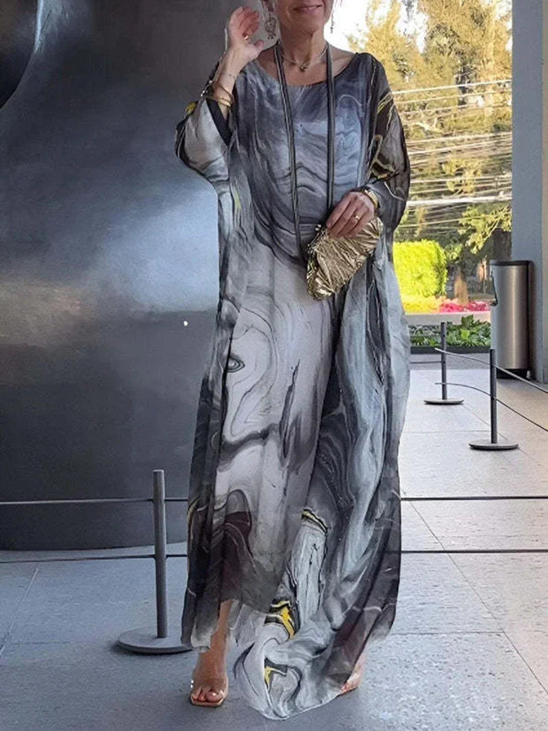 GLORIA - MARMORIERTES ELEGANTES KLEID