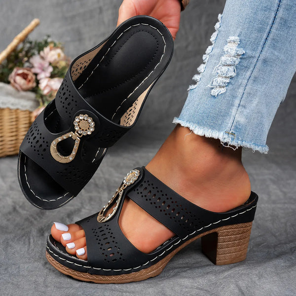 Isabell™ - Orthopädische Sandalen mit Strass-Absatz