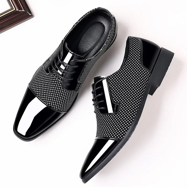 Elegante Strass Leder Schuhe für Herren