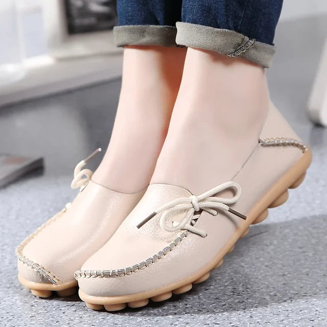 Shoes for Women Moccasins Flats  Woman Loafers Genuine Leather Female Shoes Slip On Ballet Nurse Women's Shoes Plus Size 2024
