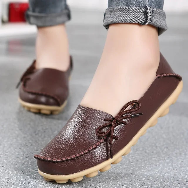 Shoes for Women Moccasins Flats  Woman Loafers Genuine Leather Female Shoes Slip On Ballet Nurse Women's Shoes Plus Size 2024