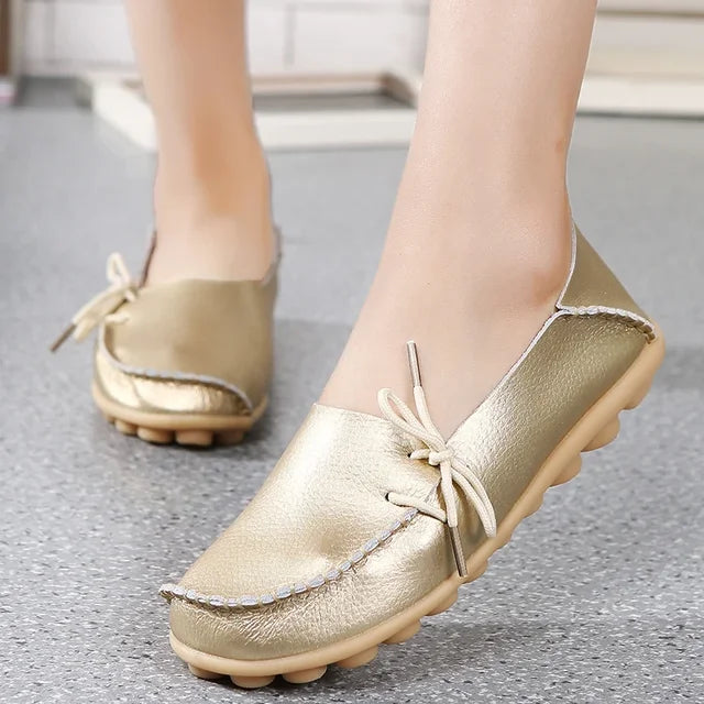 Shoes for Women Moccasins Flats  Woman Loafers Genuine Leather Female Shoes Slip On Ballet Nurse Women's Shoes Plus Size 2024