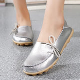 Shoes for Women Moccasins Flats  Woman Loafers Genuine Leather Female Shoes Slip On Ballet Nurse Women's Shoes Plus Size 2024