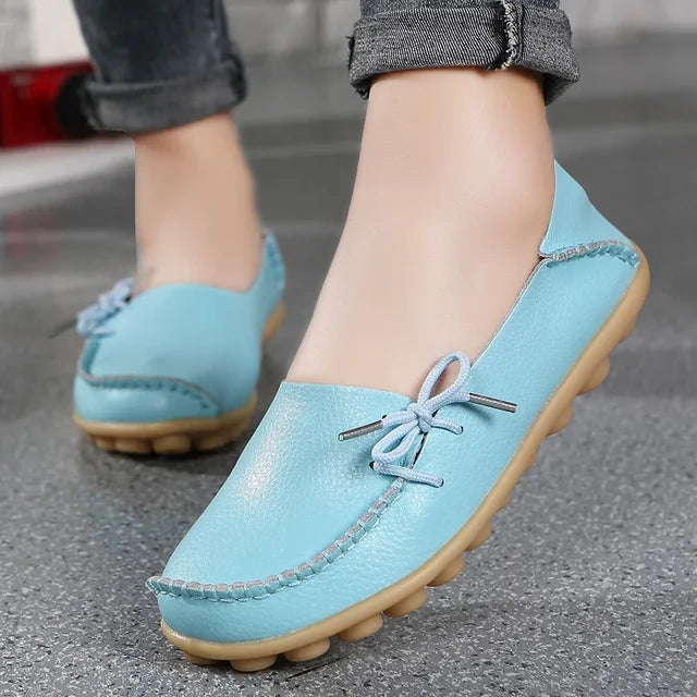 Shoes for Women Moccasins Flats  Woman Loafers Genuine Leather Female Shoes Slip On Ballet Nurse Women's Shoes Plus Size 2024
