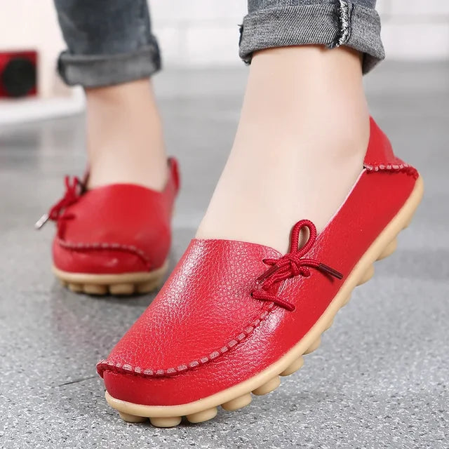 Shoes for Women Moccasins Flats  Woman Loafers Genuine Leather Female Shoes Slip On Ballet Nurse Women's Shoes Plus Size 2024