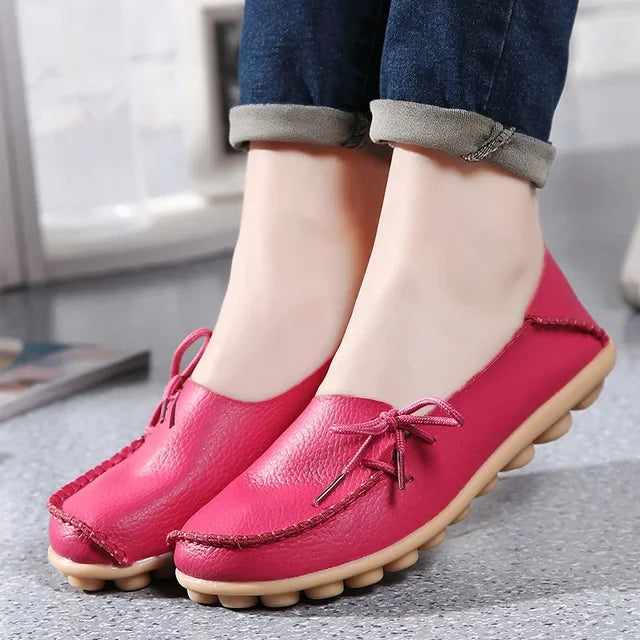 Shoes for Women Moccasins Flats  Woman Loafers Genuine Leather Female Shoes Slip On Ballet Nurse Women's Shoes Plus Size 2024