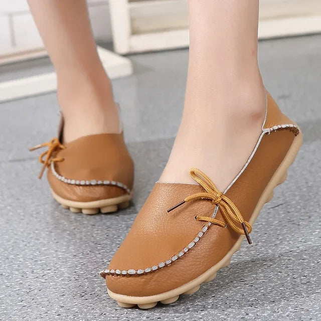 Shoes for Women Moccasins Flats  Woman Loafers Genuine Leather Female Shoes Slip On Ballet Nurse Women's Shoes Plus Size 2024