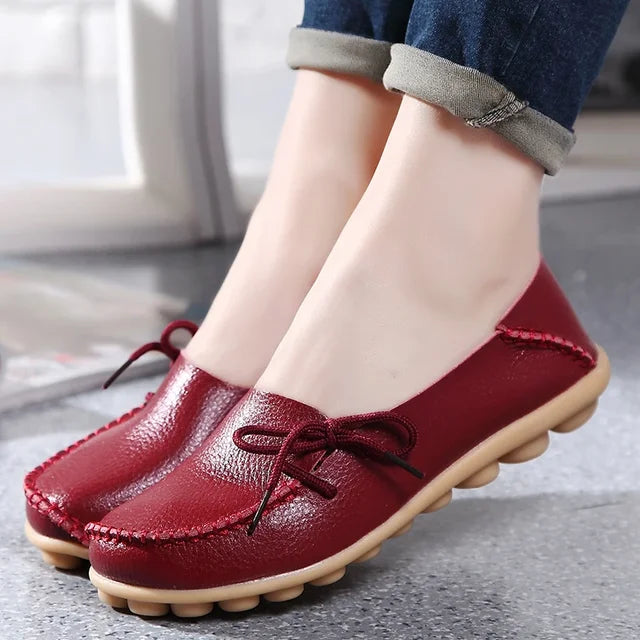Shoes for Women Moccasins Flats  Woman Loafers Genuine Leather Female Shoes Slip On Ballet Nurse Women's Shoes Plus Size 2024