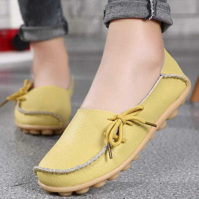 Shoes for Women Moccasins Flats  Woman Loafers Genuine Leather Female Shoes Slip On Ballet Nurse Women's Shoes Plus Size 2024