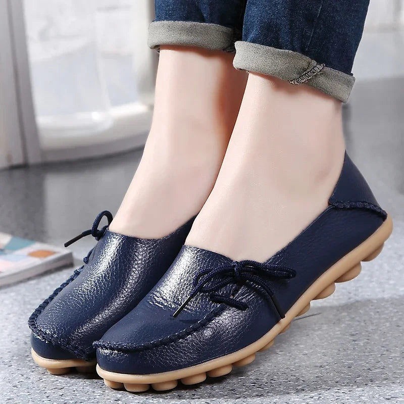 Shoes for Women Moccasins Flats  Woman Loafers Genuine Leather Female Shoes Slip On Ballet Nurse Women's Shoes Plus Size 2024