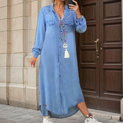 Lila - Bequemes Hemdblusenkleid aus Denim