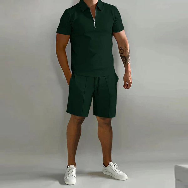 Luxuriöses Herren Polo- und Shorts-Sommer-Set, elegant und stilvoll