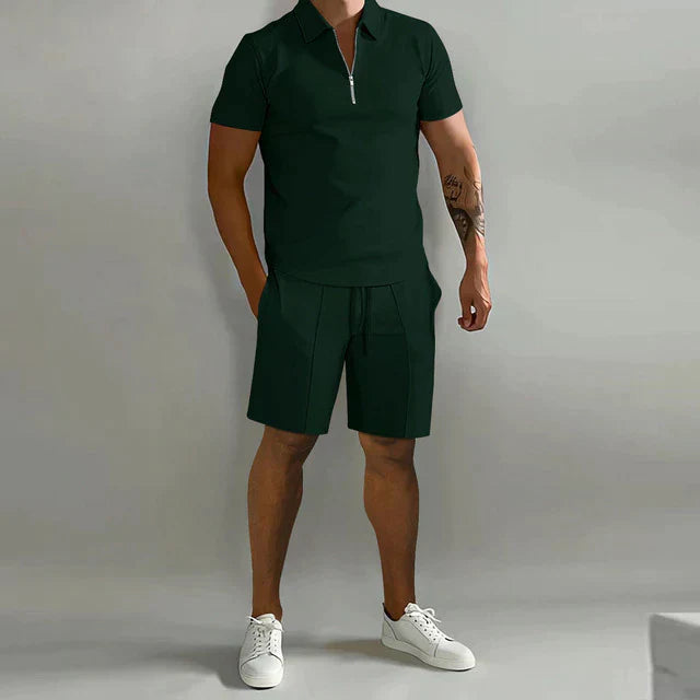 Luxuriöses Herren Polo- und Shorts-Sommer-Set, elegant und stilvoll