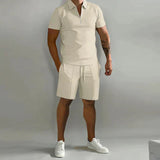Luxuriöses Herren Polo- und Shorts-Sommer-Set, elegant und stilvoll