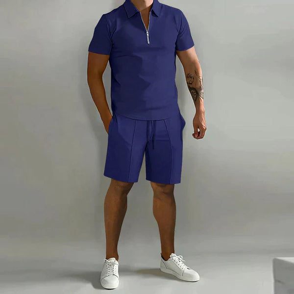 Luxuriöses Herren Polo- und Shorts-Sommer-Set, elegant und stilvoll