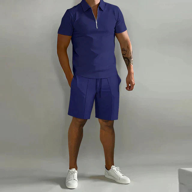 Luxuriöses Herren Polo- und Shorts-Sommer-Set, elegant und stilvoll