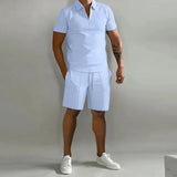 Luxuriöses Herren Polo- und Shorts-Sommer-Set, elegant und stilvoll