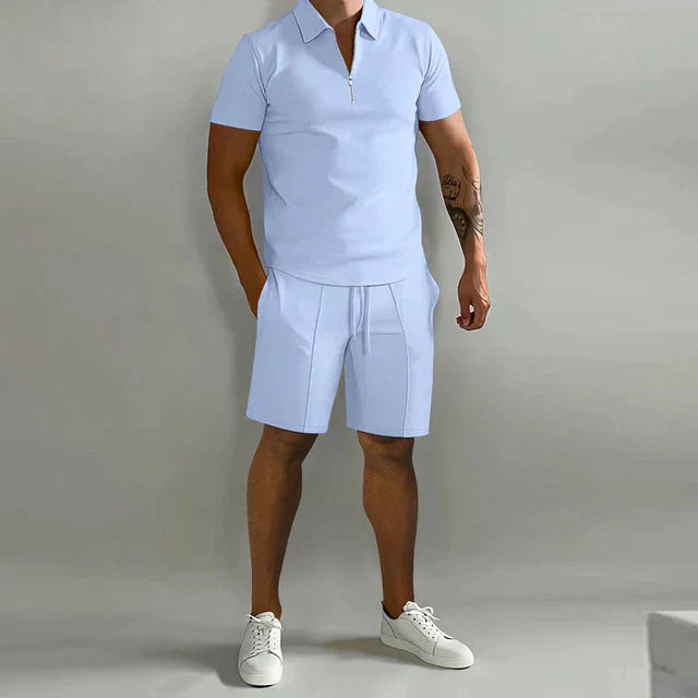 Luxuriöses Herren Polo- und Shorts-Sommer-Set, elegant und stilvoll