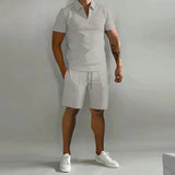 Luxuriöses Herren Polo- und Shorts-Sommer-Set, elegant und stilvoll