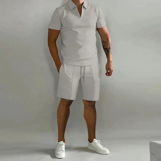 Luxuriöses Herren Polo- und Shorts-Sommer-Set, elegant und stilvoll
