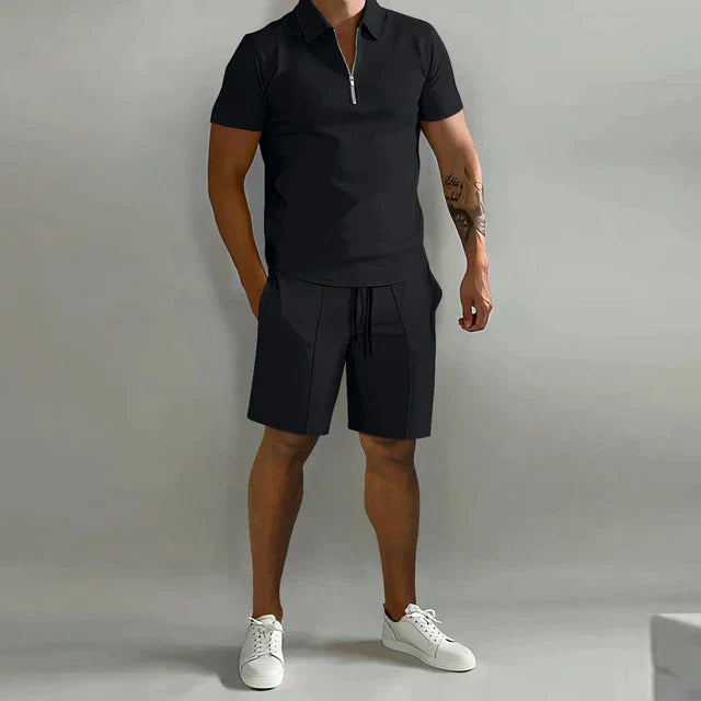 Luxuriöses Herren Polo- und Shorts-Sommer-Set, elegant und stilvoll