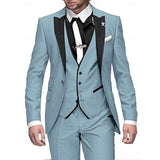 Dreiteiliges Leinen-Set für Herren: Business-Blazer, Weste und Hose