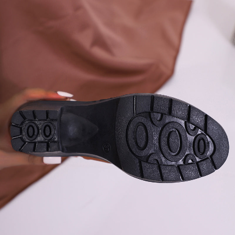 Damen Stiefeletten mit dickem Absatz und Strass-Dekor
