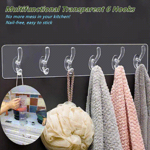 ClearHuk™ | Multifunktionale transparente 6 Haken (2+1 GRATIS)